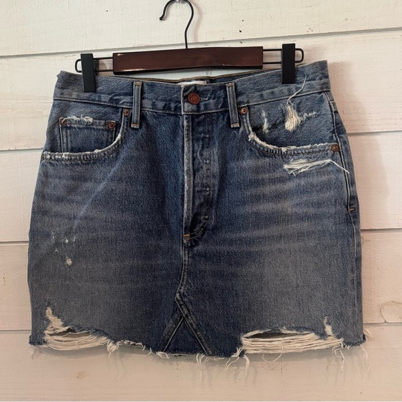 AGOLDE QUINN HI RISE MINI SKIRT
IN RANSOM RAW CUT HEM 27 - Picture 8 of 11